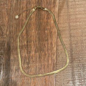 16 inch gold tone herringbone chain necklace